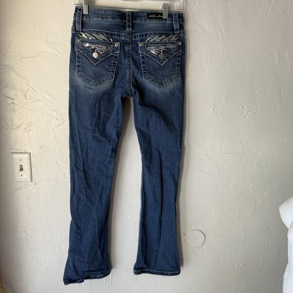 Stella in Dreams Jeans Womens‎ 9 29 Mid Rise Bootcut Sequin Pocket Denim SR116 - Picture 10 of 12